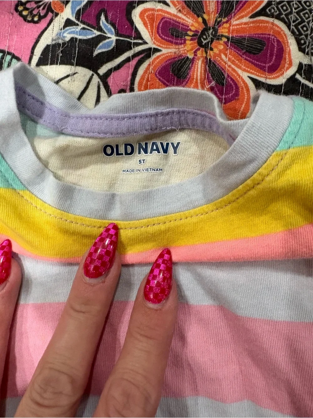 Old Navy Kids' Tee Bundle- White Tee with Yellow- Smiley Tee- Striped Tee